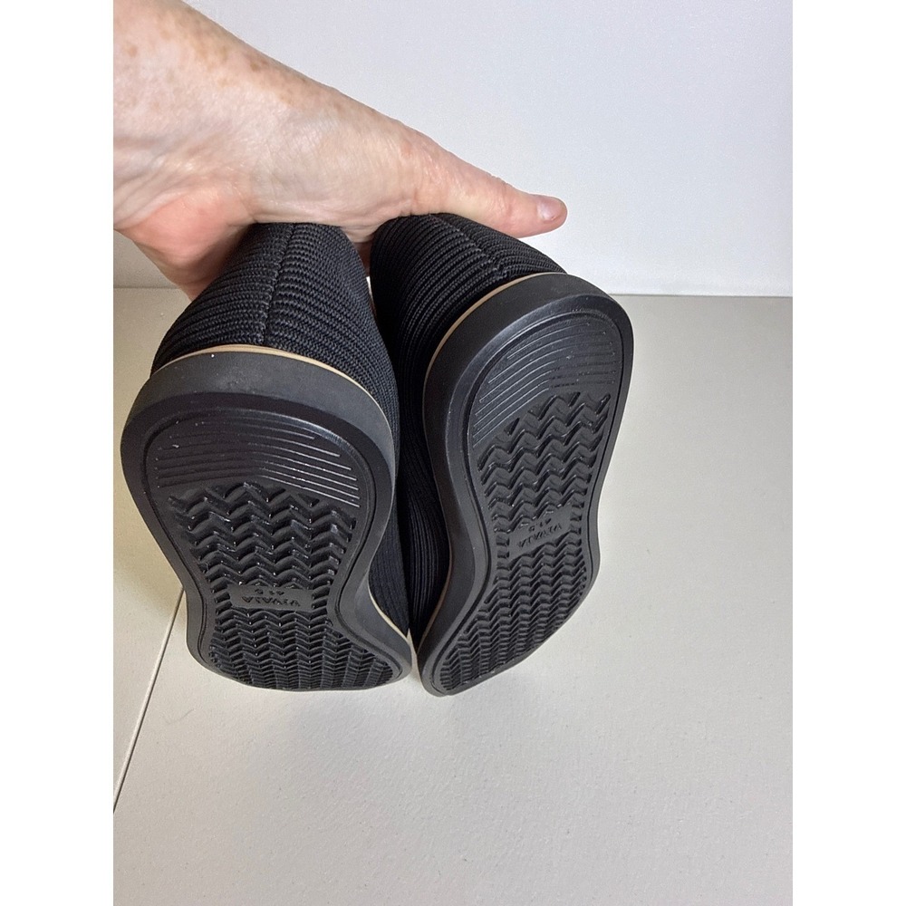 Vivaia Margot 2.0 Black Ribbed Knit Square Toe Flats Sustainable Shoes 41.5 10.5 - Picture 7 of 10